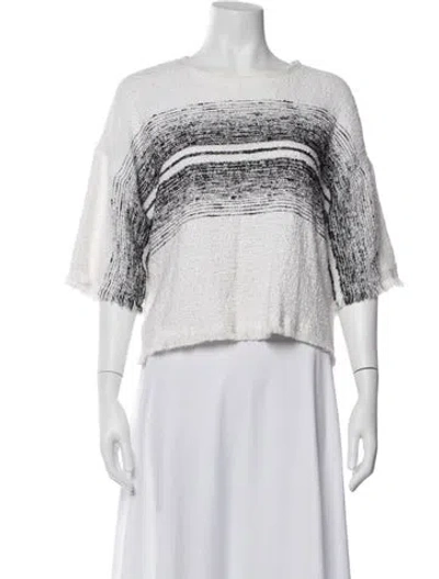 Pre-owned Tibi Striped Crew Neck Sweater In Black/white