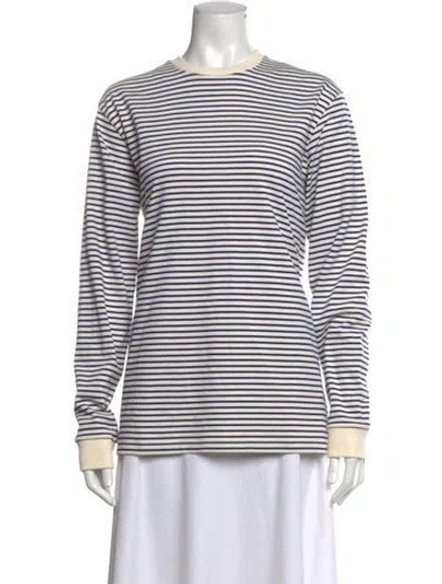 Pre-owned Tibi Striped Crew Neck Sweater In Neutrals