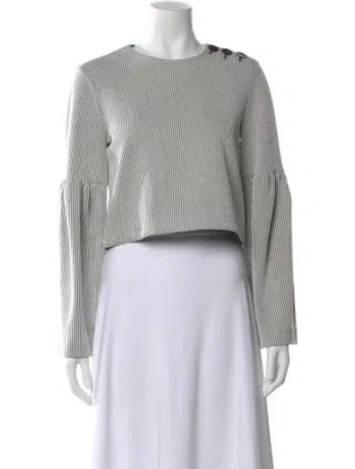Pre-owned Tibi Striped Crew Neck Top In Multi