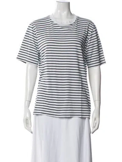 Pre-owned Tibi Striped Crew Neck T-shirt In Black/neutrals