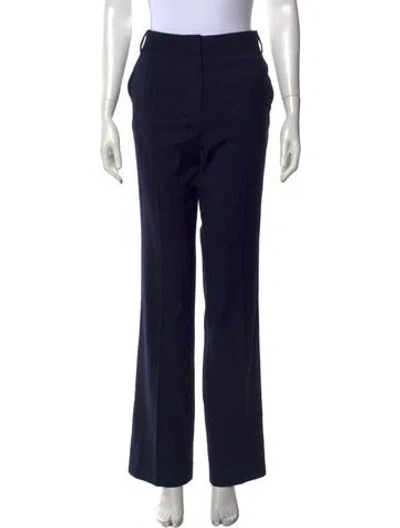 Pre-owned Tibi Striped Flared Pants In Blue