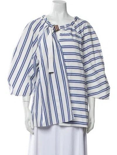 Pre-owned Tibi Striped Jacket In White