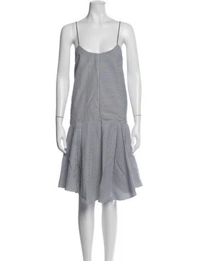 Pre-owned Tibi Striped Knee-length Dress In Blue