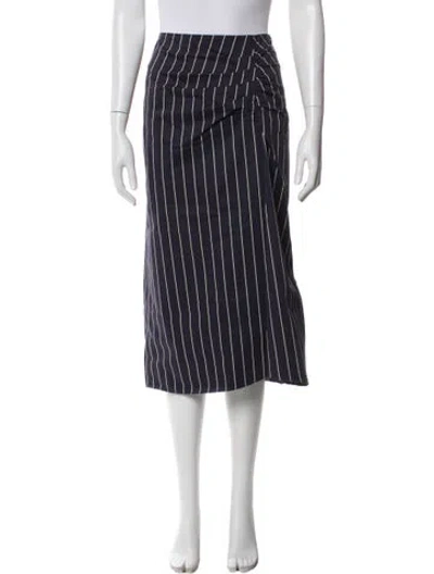 Pre-owned Tibi Striped Knee-length Skirt In Blue