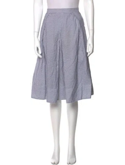 Pre-owned Tibi Striped Knee-length Skirt In Blue