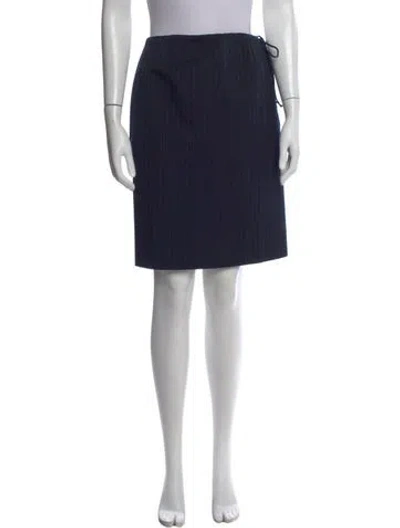 Pre-owned Tibi Striped Knee-length Skirt In Blue