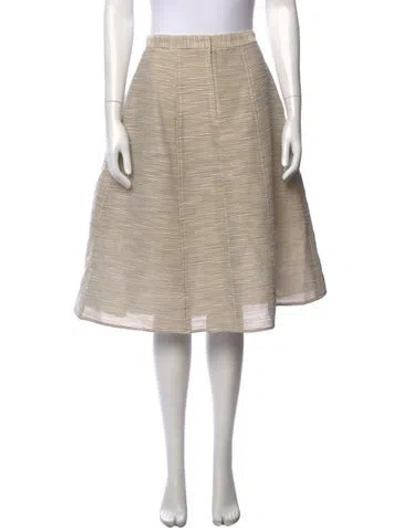Pre-owned Tibi Striped Knee-length Skirt In Neutral