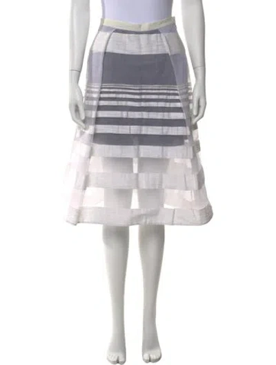 Pre-owned Tibi Striped Knee-length Skirt In White