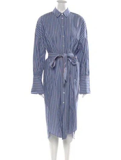 Pre-owned Tibi Striped Long Dress In Blue