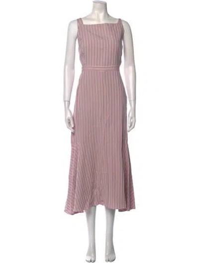 Pre-owned Tibi Striped Long Dress In Pink