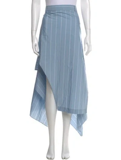 Pre-owned Tibi Striped Long Skirt In Blue