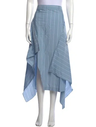 Pre-owned Tibi Striped Long Skirt In Blue