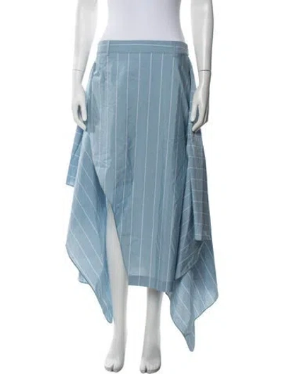 Pre-owned Tibi Striped Long Skirt W/ Tags In Blue