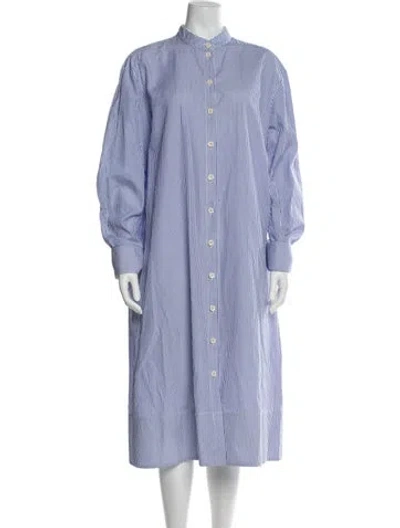 Pre-owned Tibi Striped Midi Length Dress In Blue