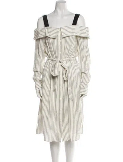Pre-owned Tibi Striped Midi Length Dress In Multi