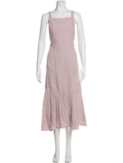 Pre-owned Tibi Striped Midi Length Dress In Pink