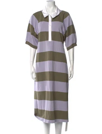 Pre-owned Tibi Striped Midi Length Dress In Purple