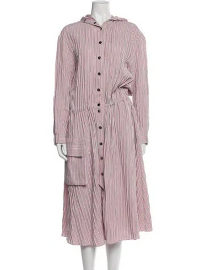 Pre-owned Tibi Striped Midi Length Dress In Purple