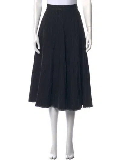 Pre-owned Tibi Striped Midi Length Skirt In Black
