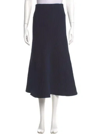 Pre-owned Tibi Striped Midi Length Skirt In Blue