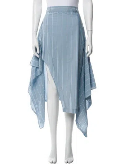 Pre-owned Tibi Striped Midi Length Skirt In Blue