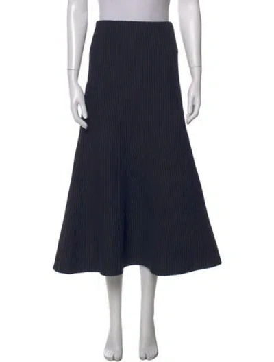 Pre-owned Tibi Striped Midi Length Skirt In Blue