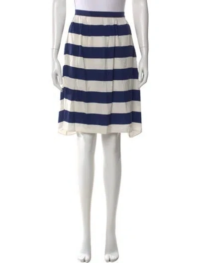 Pre-owned Tibi Striped Midi Length Skirt In Blue