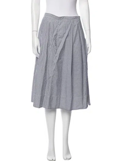 Pre-owned Tibi Striped Midi Length Skirt In Blue