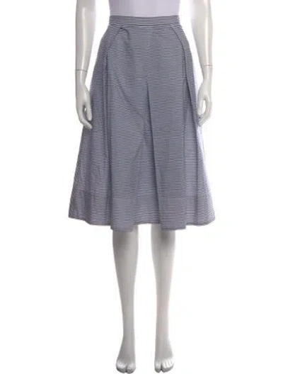 Pre-owned Tibi Striped Midi Length Skirt In Blue