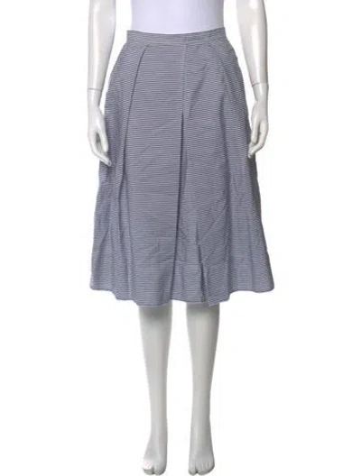Pre-owned Tibi Striped Midi Length Skirt In Blue