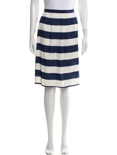 Pre-owned Tibi Striped Midi Length Skirt In Blue