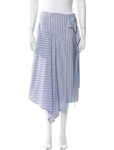 Pre-owned Tibi Striped Midi Length Skirt In Blue