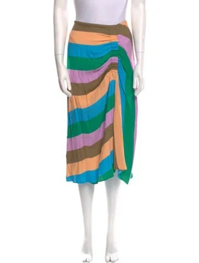 Pre-owned Tibi Striped Midi Length Skirt In Neutral