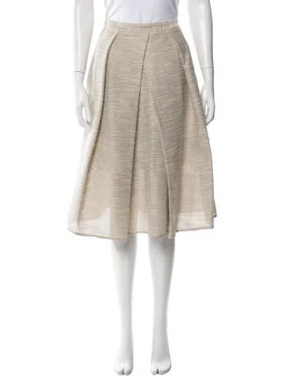Pre-owned Tibi Striped Midi Length Skirt In Neutral