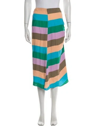 Pre-owned Tibi Striped Midi Length Skirt In Neutrals