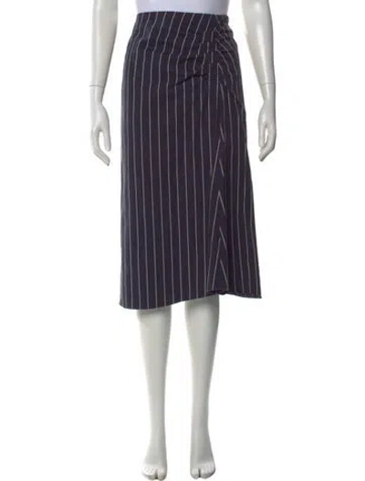 Pre-owned Tibi Striped Midi Length Skirt In Purple