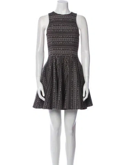 Pre-owned Tibi Striped Mini Dress In Black