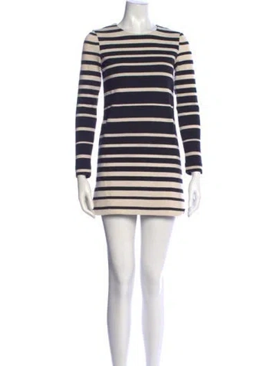 Pre-owned Tibi Striped Mini Dress In Black