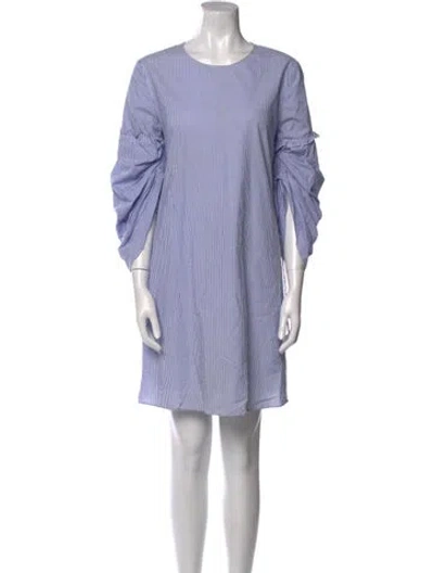 Pre-owned Tibi Striped Mini Dress In Blue