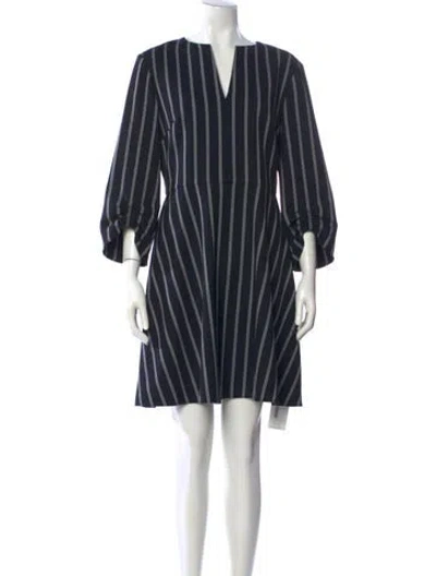 Pre-owned Tibi Striped Mini Dress In Blue