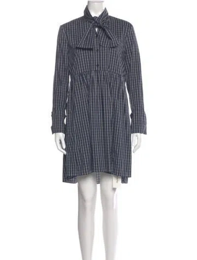 Pre-owned Tibi Striped Mini Dress In Blue