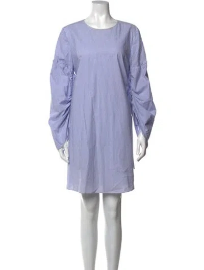 Pre-owned Tibi Striped Mini Dress In Blue
