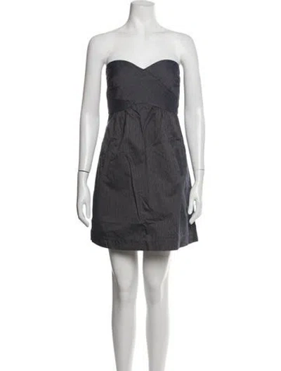 Pre-owned Tibi Striped Mini Dress In Blue