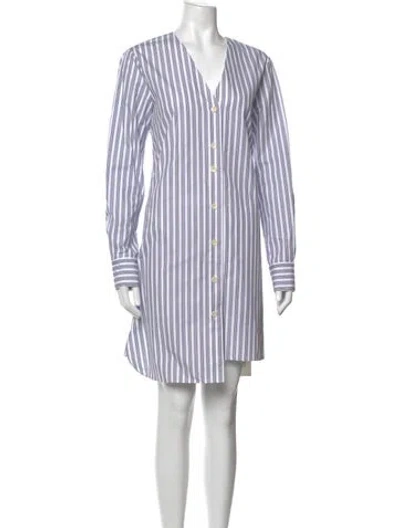 Pre-owned Tibi Striped Mini Dress In Blue/white