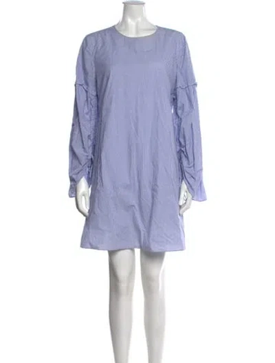 Pre-owned Tibi Striped Mini Dress In Blue/white