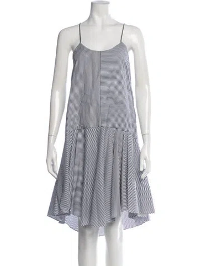 Pre-owned Tibi Striped Mini Dress In Blue/white