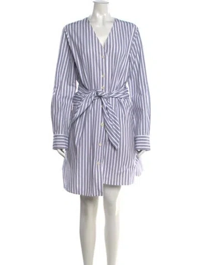 Pre-owned Tibi Striped Mini Dress In Blue/white