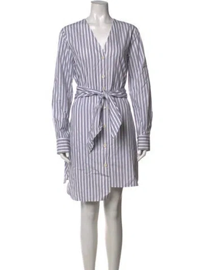 Pre-owned Tibi Striped Mini Dress In Blue/white