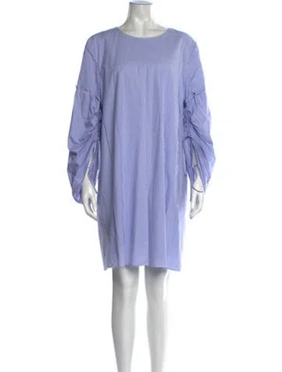 Pre-owned Tibi Striped Mini Dress In Blue/white
