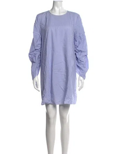 Pre-owned Tibi Striped Mini Dress In Blue/white